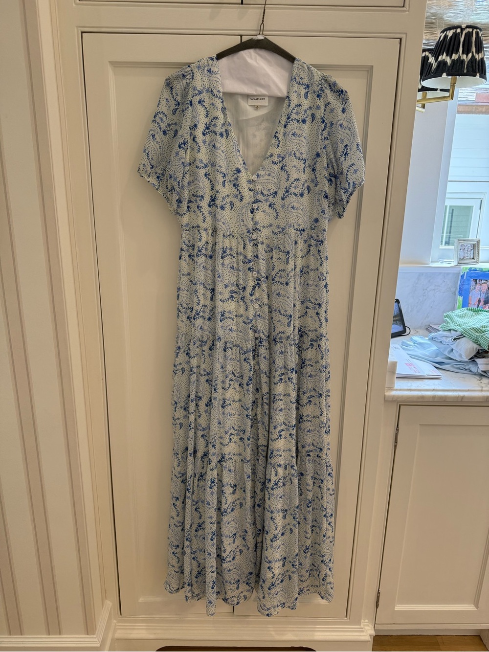 Sugarlips Blue and White Floral Maxi Dress